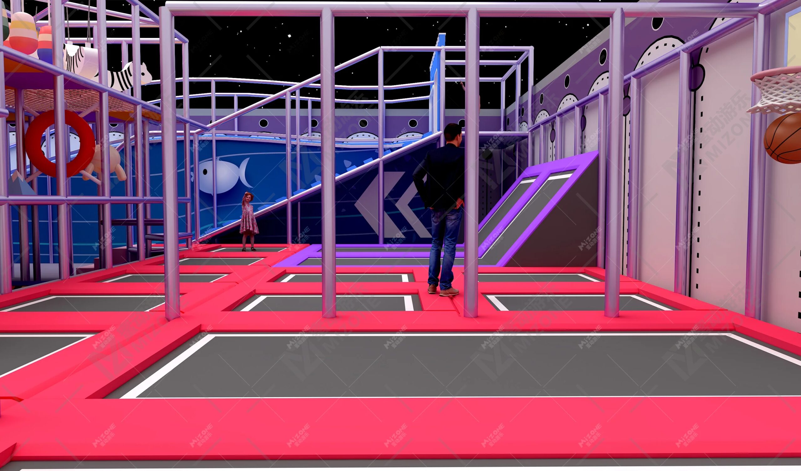 佛山開蹦床館找源頭廠家？蜜動游樂本地生產(chǎn)，設(shè)備安全盈利穩(wěn)